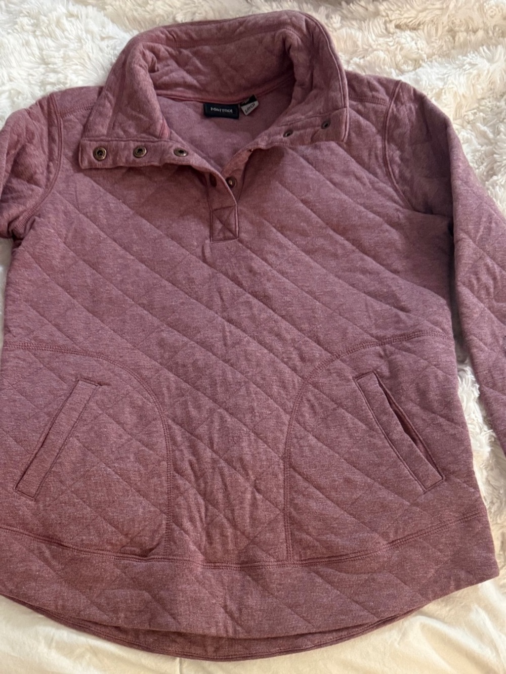 Vintage Y2K‎ Marmot Quilted Womens 1/4 Button Sweater Size Small